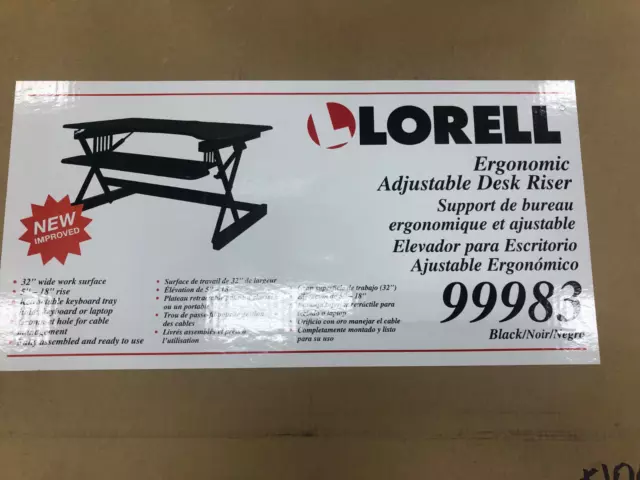 LORELL Desk Riser Ergonomic 99983  32" wide New Adjustable Fully assembled