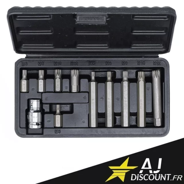 Coffret de 11 pièces douille 1/2" et embouts XZN de M5 à M12 - SPLINE