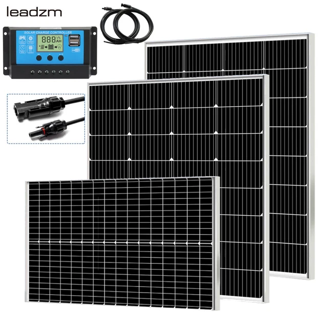 Kit de Panneau Solaire 50w 100w 120w 18v Pour Bateau Caravane+30A Manette
