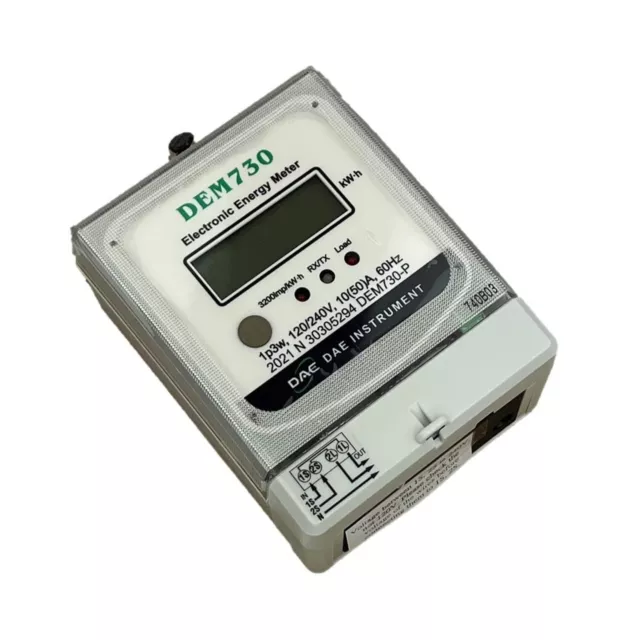 DAE DEM730P Electric kWh Submeter, RS485, 1P3W (2 Hot wire, 1 Neutral), 120/2...