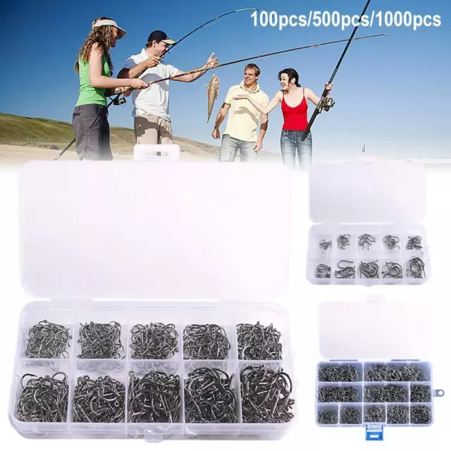 Buy Cute Critters 500pcs Small Size Freshwater Fishhook Fishing Hooks Set,  Carbon Steel Worm Bait Jig Fish Hooks with Plastic Box Online at Lowest  Price Ever in India
