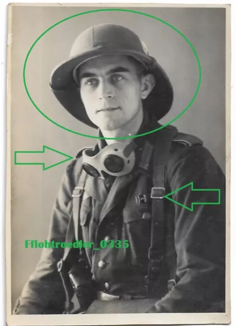 2WK WH Portrait Foto Afrikakorps Soldat DAK Tropenhelm Staubbrille KVK WW2 photo