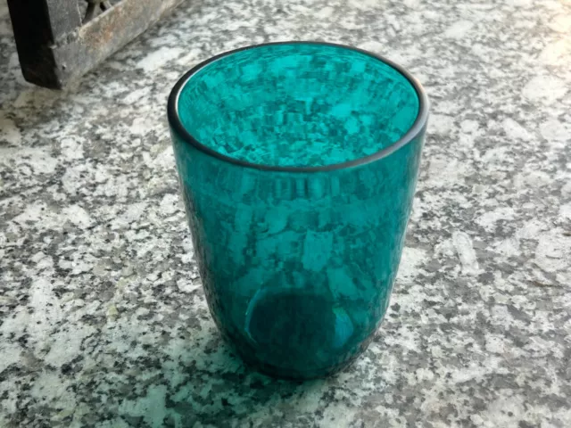 Old Vintage Beautiful Green Carnival Glass Drinking Tumbler,/ Kitchenware, G2