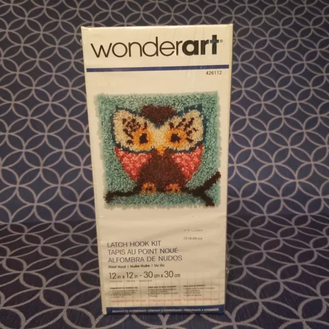 MLADEN mladen latch hook rug kits diy crochet yarn rugs hooking craft kit  with color preprinted pattern design for adults kids (owl