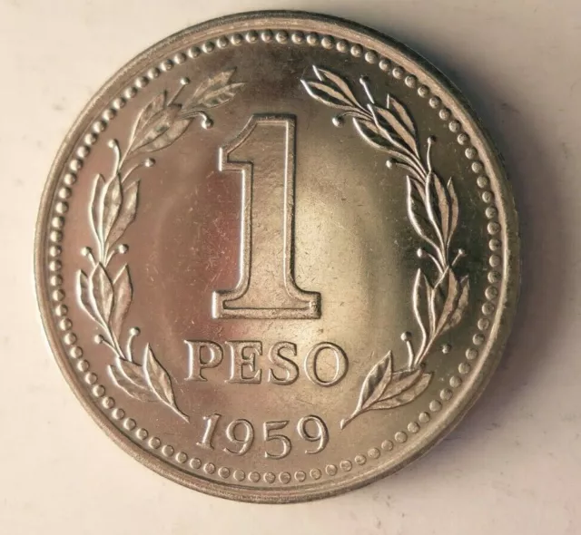 1959 Argentina PESO - AU - Excellent Coin Argentina Bin
