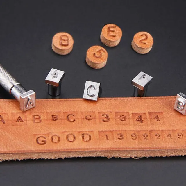 Stamper Set Druckwerkzeuge Werkzeuge Argent Edelstahl Für DIY Lederhandwerk