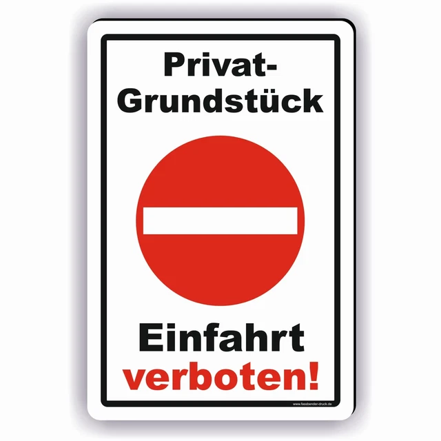 Alu-Schild 'Privatgrundstück! Durchfahrt Verboten' – 170x350 Mm, Wetterfest, Made In Germany