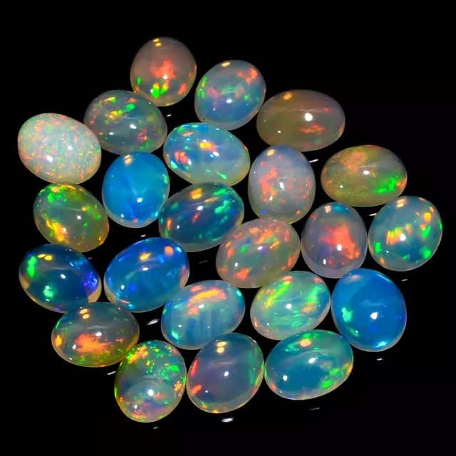 Natural Welo Fire Ethiopian Opal Oval Cabochon Gemstone 5 Ct. Lot 9X7 mm AO-14