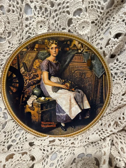 Norman Rockwell's Rediscovered Women "DREAMING IN THE ATTIC" Plate Knowles Limit