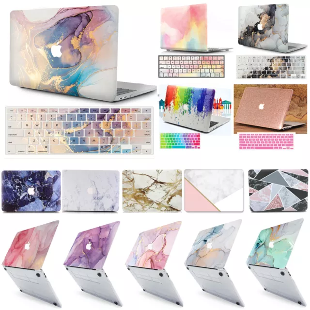 Marble Matte Hard Case Shell+Keyboard Cover for MacBook Pro 13 13.3-in 2016-2022