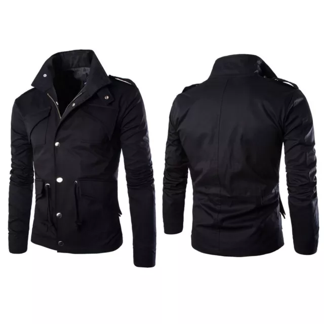 Hot  men's slim fitting jacket stand collar jacket multi color large M~4XL