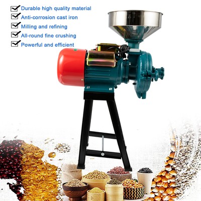 1500W Electric DIY Grain Grinder Wet & Dry Feed/Flour Mill Cereals Corn Wheat US