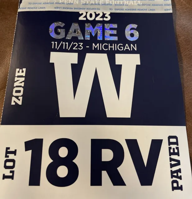 Penn State Football RV Parking Pass 11/11/23 Michigan Vs PSU