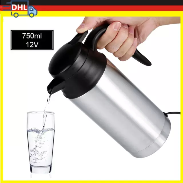 750ml Auto Wasserkocher 12V Thermobecher Kaffeekocher KFZ Camping Reise Teekanne