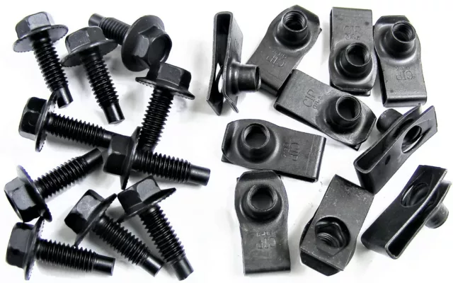 Mopar Body Bolts & U-nut Clips- 5/16-18 x 1" Long- 1/2" Hex- 20pcs (10ea)- #410