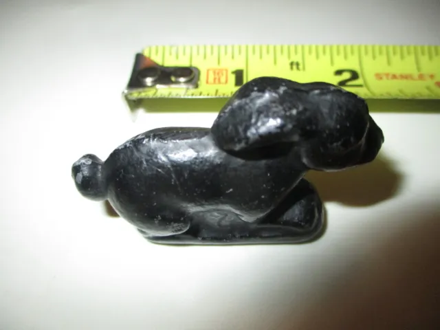 Vintage Handmade Cast Metal Lead ~ UNMARKED Black Bunny Rabbit Figure ~