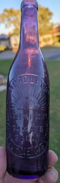 Hoadley's Rising Sun Tomato Sauce Amethyst Bottle 1910s