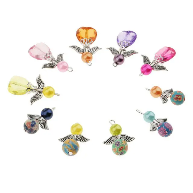 10x Angel Wing Charms Jewelry Making Pendants Earrings DIY Handwork Decors