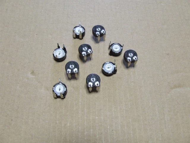 10 Pezzi Trimmer Cermet Piher PTC10LV10-221A2020 - 220R - Nuovi, Senza Confezione