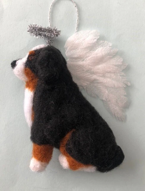 BERNESE MOUNTAIN DOG - ANGEL with HALO - PART NEEDLE FELTED