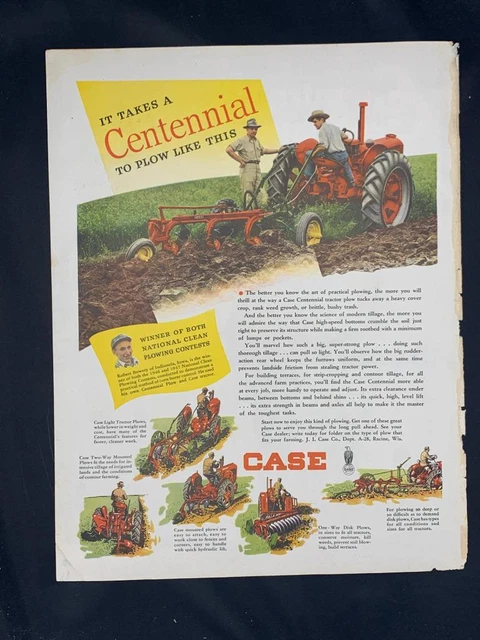 Magazine Ad* - 1948 - CASE - Centennial Plow