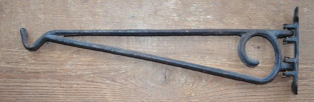 Vintage Rustic Cast Iron Hook, Plant Hanger 14 1/2” x 4 5/8” 2