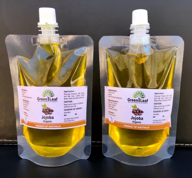Jojoba Oil 100% Pure Organic Cold Pressed  50Ml 100Ml, Free 15Ml Essential Oil