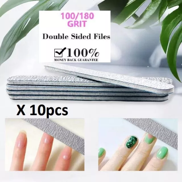 10x DOUBLE SIDED SENSASHES NAIL FILES EMERY BOARD STRAIGHT NAIL FILE KIT SET- UK