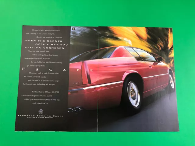 1994 Cadillac Eldorado Gm Vintage Original Print Ad Advertisement 2 Page