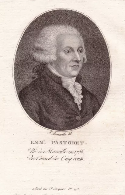 Portrait XVIIIe Emmanuel De Pastoret Conseil des Cinq-Cents Avocat Révolution