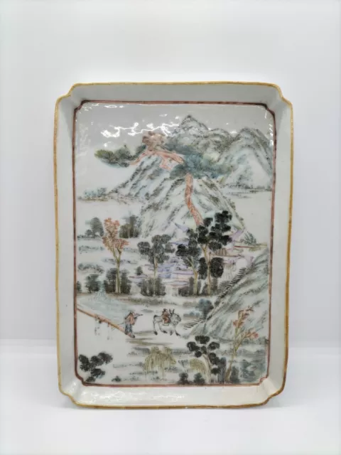 Antique Chinese Hand-painting Porcelain Rectangular Plate