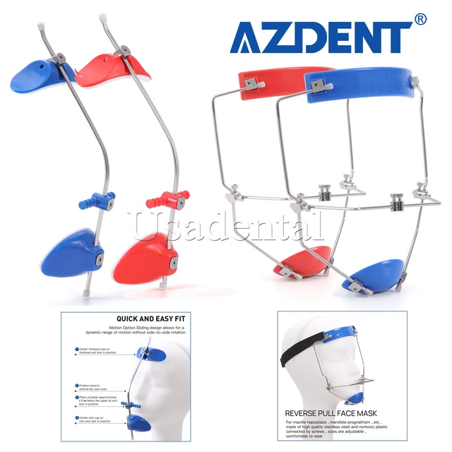 Ergonomic Dental Orthodontic forward pull Headgear Single/Double lever adjust