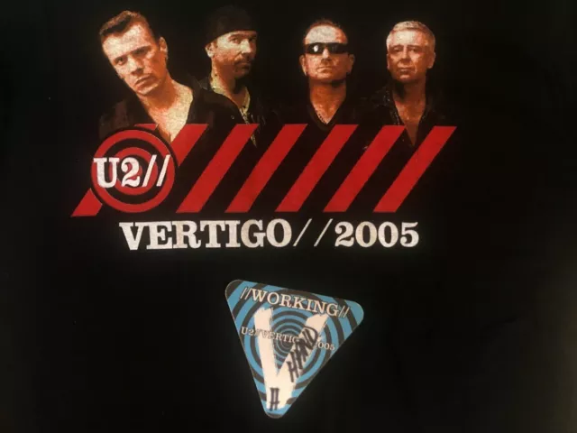 U2 Concert Shirt & Backstage Pass - Vertigo Tour 2005 - NEVER WORN XL