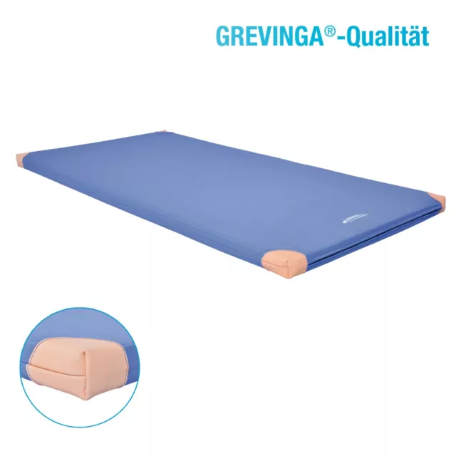 Grevinga® Leichtturnmatte | VB 80 | mit Lederecken | 200x100x6cm | Sportmatte