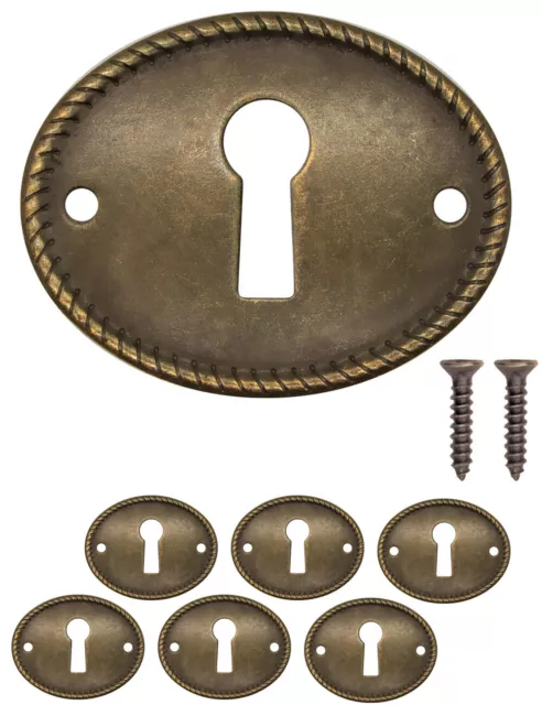 FUXXER® 6x antiche targhette chiave, rosette serratura, ferramenta serratura bronzo