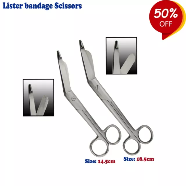 2 Pcs Ciseaux de Pansement Lister Premiers Soins Médical Infirmier Chirurgie