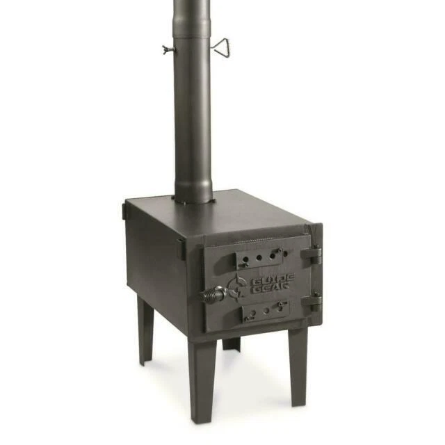 GUIDE GEAR OUTDOOR Wood Burning Stove, Portable with Chimney Pipe for