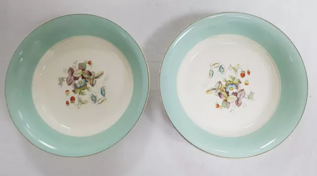 Crown Ducal Hand Tinted Strawberry Fair Pattern 2 X Bowls