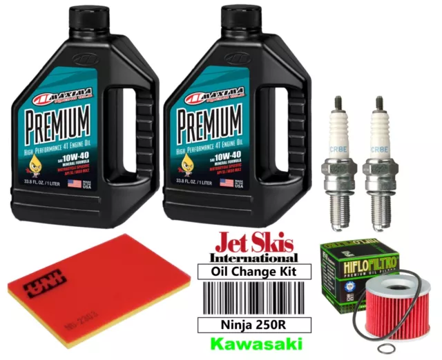 For Kawasaki Ninja 250R EX250J Premium Oil Change Kit NGK Plugs Oil & Air Filter