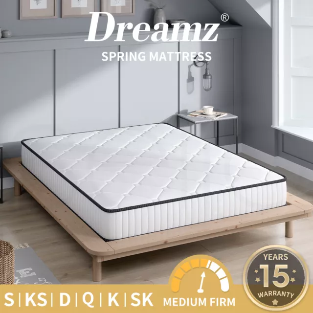 Dreamz Pocket Spring Mattress Medium Firm Foam Queen Double King Single Bed 20cm