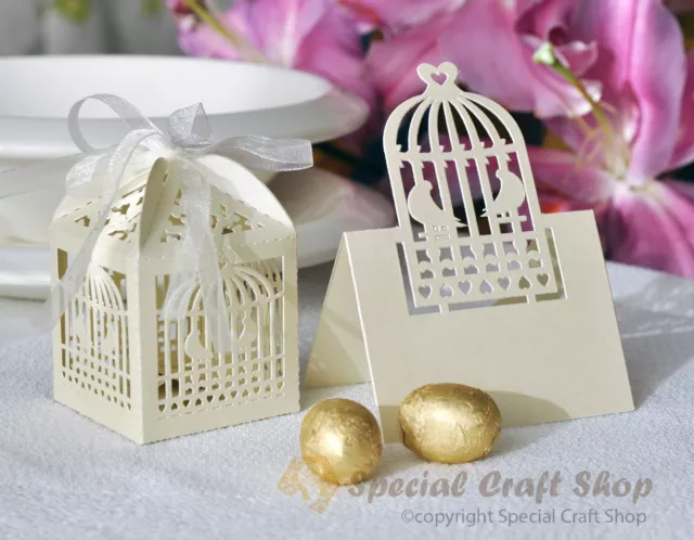Luxury cut-out design wedding sweets gift favour boxes with ribbon ties