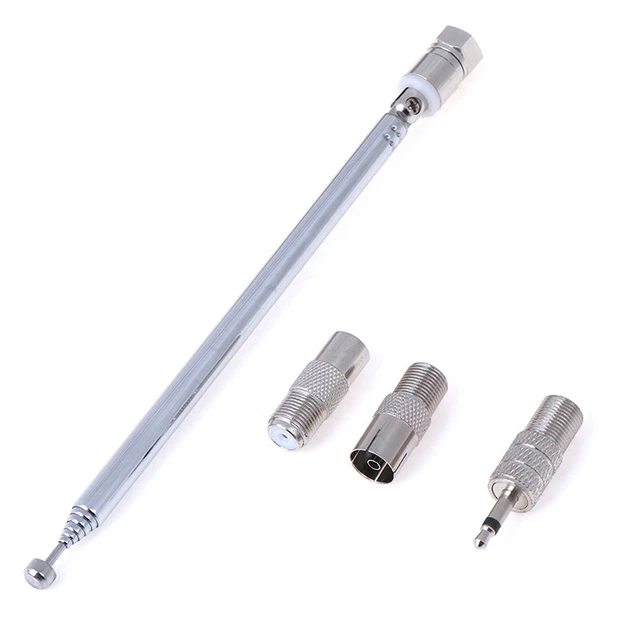 Antenna radiotelescopica tipo F da 75 Ohm con adattatore TV/3,5 mm