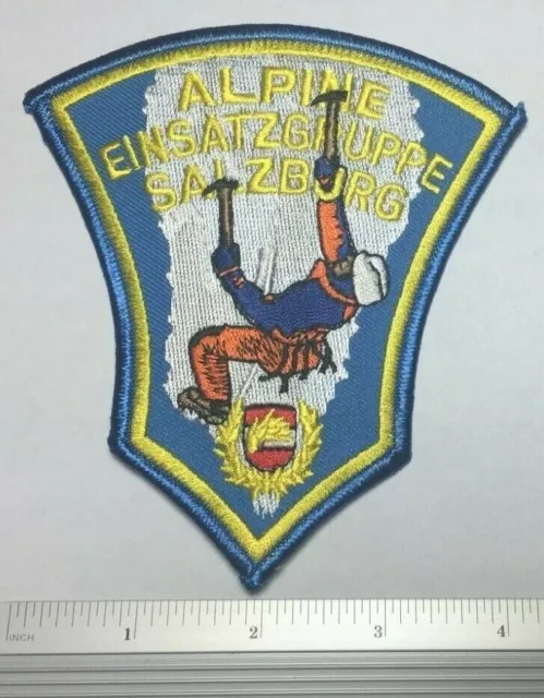 Vintage Austria Police Alpine Task Force Patch, Alpine Einsatzgruppe Salzburg