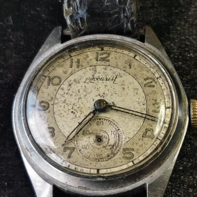 Orologio da polso Accurst Uomo anni '60 con quadrante secondario, funzionante, restauro cosmetico