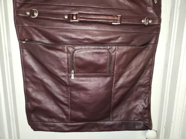 Piel Leather Garment Bag Brown 3