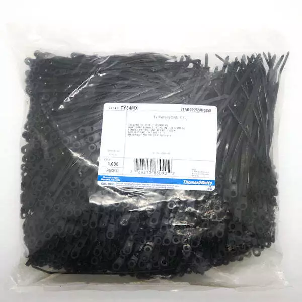 Ty-Rap Ty34mx 6" L Mountable Intermediate Cable Tie Bk Pack of 1000 RRP £310 S43