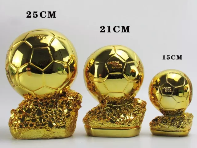 1:1 Replica Ballon d'or Soccer Trophy Football Fans Resin Ornament Souvenir new
