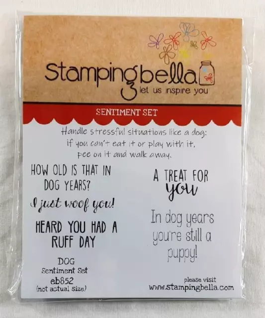 Stampingbella Dog Sentiment Set Rubber Stamps eb852. Card Making, Crafts. NEW
