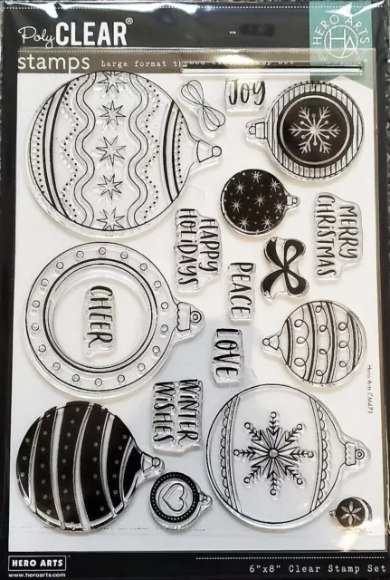 MERRY CHRISTMAS MESSAGE Poly Clear Stamp Set by Hero Arts Stamps CL722  $15.99 PicClick