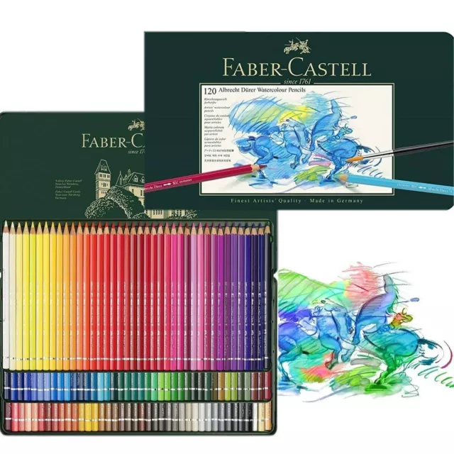 Faber Castell Albrecht Durer 120 Watercolour Pencils Tin Set Drawing Colouring